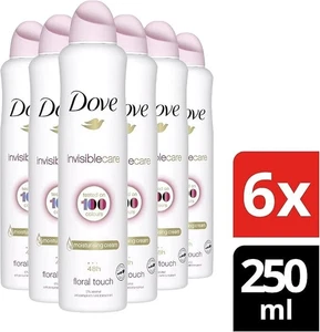 Dove Invisible Care Deodorant / Body Spray / Anti-perspirant - 6 X 250ml Pack - Picture 1 of 6