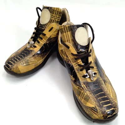 Zapatos de vestir Mauri de cuero genuino de cocodrilo o cocodrilo con cordones para hombre talla 8 M Italia Foto 1 de 4