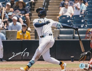 JUNIOR CAMINERO TAMPA RAYS  BECKETT AUTHENTICATED  ACTION SIGNED 8x10 - Picture 1 of 1