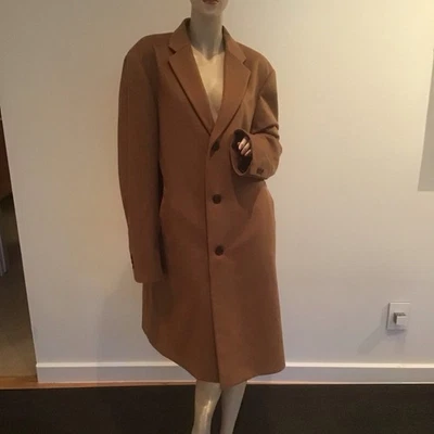 Mens Uniqlo Brown Chesterfield Wool Cashmere Long Overcoat Coat L Classic Preppy - Image 1 of 4