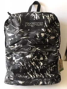 JANSPORT SCHWARZ/WEISS SWIRL SUPERBREAK MARMORIERT MOTION SCHULRUCKSACK NEU MIT ETIKETT - Bild 1 von 13
