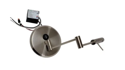 LED Swing Bar Wall Mount Book Light Reading Hard Wired Satin Nickle NEW OPEN BOX - Image 1 of 4