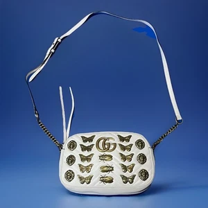 Gucci GG Marmont Shoulder Bag Embellished Matelasse Leather Small - Picture 1 of 19