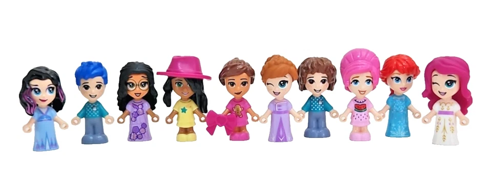 Lego FRIENDS Micro Doll Minifigure Lot 10 Mini Figures w/ Fun Colorful MOC Hair - Image 1 of 4