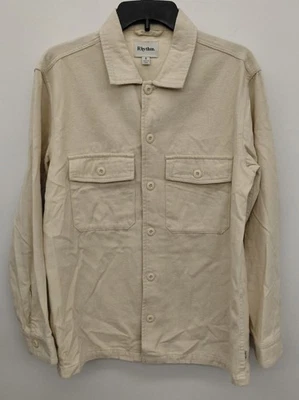 Camisa Rhythm Para Hombre 100% Algodón Abotonada 2 Bolsillos Crema Talla S Foto 1 de 4