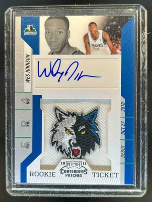 Boleto de novato parche del equipo Wes Joohnson Contenders 2010-11 Playoff automático RC #104 Foto 1 de 2