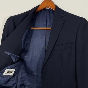 JOSEPH ABBOUD REDA Navy Blue Metal Button Sportcoat Blazer Size 38R Hopsack - Picture 1 of 11