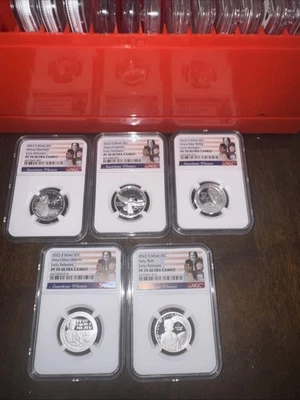 2022 S Silver 25C PF 70 Ultra Cameo 5 Coin Set - Image 1 of 2
