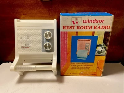 Vintage MCM 1973 Windsor Rest Room Solid State Radio Toilet Tissue Dispenser-NIB - Image 1 of 4