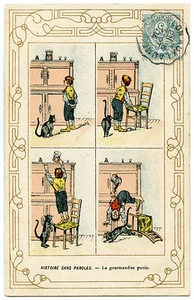 HUMOR. HUMOR. GESCHICHTE OHNE WORTE LA GOUMANDISE BESTRAFT. KATZE. KATZE - Bild 1 von 1