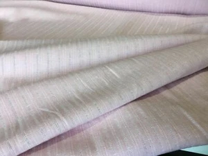 New High Class Designer Light Pink Colour Stripe Jacquard Linen Fabric Material - Picture 1 of 6