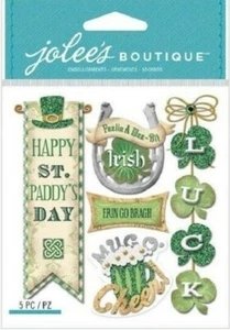 Jolee's IRISH WORDS & PHRASES Stickers ST. PATRICK'S DAY IRELAND LUCKY CLOVERS - Picture 1 of 2
