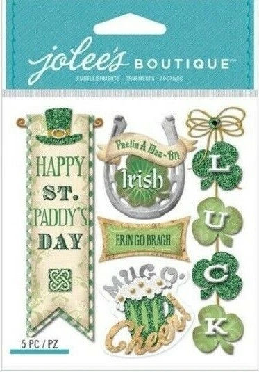 Jolee's IRISH WORDS & PHRASES Stickers ST. PATRICK'S DAY IRELAND LUCKY CLOVERS - Image 1 of 1