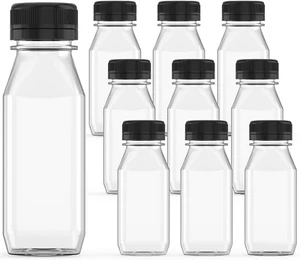 5 Pcs 8 Oz Plastic Juice Bottle Reusable Transparent Bulk Beverage Containers wi - Picture 1 of 12