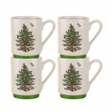 Spode Christmas Tree Stacking Mugs, Set of 4