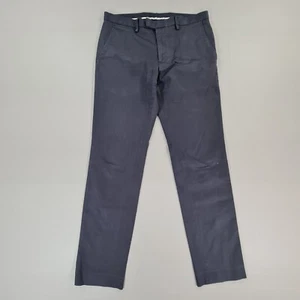 Paul Costelloe Mens Chino Trousers Navy Blue 32 R Satin Stretch Slim Fit Pants - Picture 1 of 7