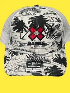 New-2022 X-Games White & Black Richardson￼ Adjustable ￼Original 112 Trucker Hat - Picture 1 of 12