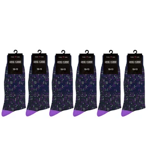 6-12 PK DRESS SOCKS COTTON PURPLE SOCKS SIZE 10-13 FIRST QUALITY TRUE TO SIZE - Picture 1 of 11