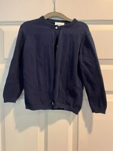 Little English Girls Navy Blue Cardigan Sweater Size 5 - Picture 1 of 3