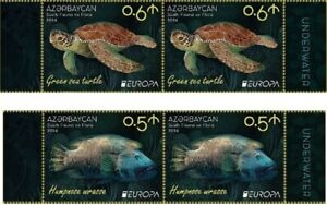 Azerbaijan 2024 CEPT EUROPA Underwater fauna & flora 2 x 2 stamps from sheets