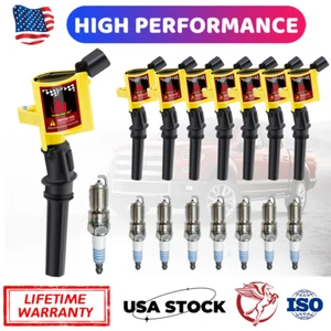 8* Ignition Coil Pack and Iridium Spark Plug For Ford F-150 4.6/5.4L DG508 SP479 - Picture 1 of 18