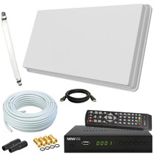 Selfsat H30 D1+ Flachantenne Single mit HD Receiver 10m Kabel Fensterhalter HDTV