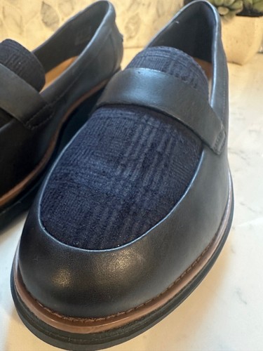 Mocassino donna Clarks Collection nuovo con etichette taglia 10 blu pelle slip on massimo comfort