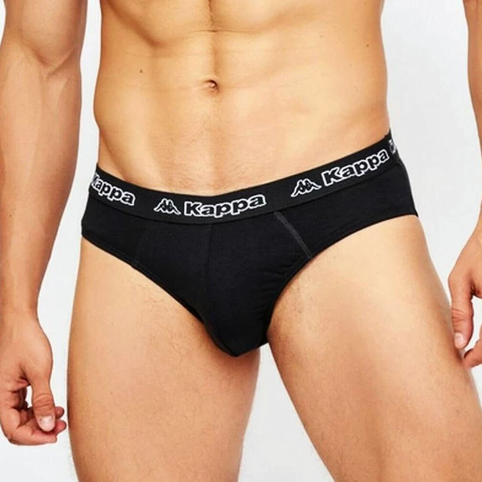 3 Men's Kappa Cotton Bi-Elasticated Slips With External Logo Elastic - K1121 - Image 1 of 4