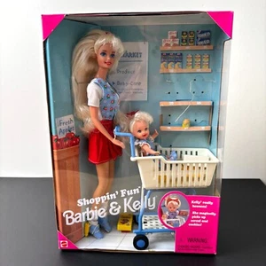 Vintage Shoppin' Fun Barbie & Kelly Spielset 1995 Mattel #15756 Sammlerstück Lesen - Bild 1 von 8