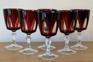 X6 CRISTAL D'ARQUES CRANBURY & CLEAR WINE GLASSES - Picture 1 of 5