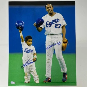 Autographed/Signed Vladimir Vlad Guerrero Jr Sr Expos 16x20 Photo Beckett COA - Picture 1 of 1