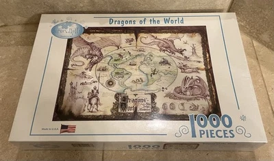Serendipity Puzzle Co. Inc. Драконы мира 1000 шт. головоломка запечатанный новый США - Изображение 1 из 4