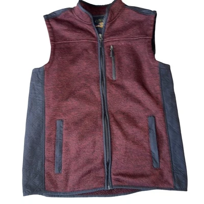 Chaleco polar acolchado ORVIS para hombre gris borgoña talla XL bolsillos con cremallera completa exterior Foto 1 de 4