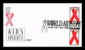 AIDS AWARENESS RED RIBBON  1993  ARTMASTER CACHET FDC  #2806 UNOF FD CANCEL UNAD - Picture 1 of 2