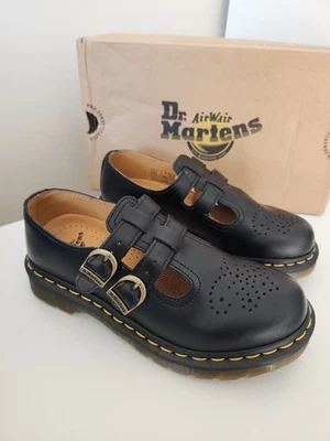 Dr Martens Women's Mary Jane Black Leather Shoes Size 7 New In Box Double Strap  - Image 1 of 4