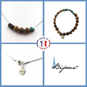 Minerals Mineral and Stones Précieuses. Set Jewelry Bracelet Necklace Beads Wood - Picture 1 of 4