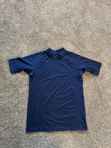 Lands' End Boys Navy Blue Short Sleeve Swim Top Rash Guard Shirt Sz XL 14-16 - Picture 1 of 5