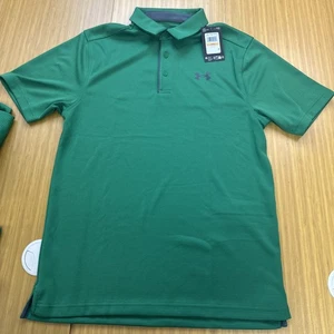 Men’s Under Armour Tech Polo Performance Golf Shirt Green Small New With Tags - Picture 1 of 7