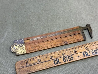 STANLEY 36 1/2 BOXWOOD & BRASS CALIPER RULE - Image 1 of 4