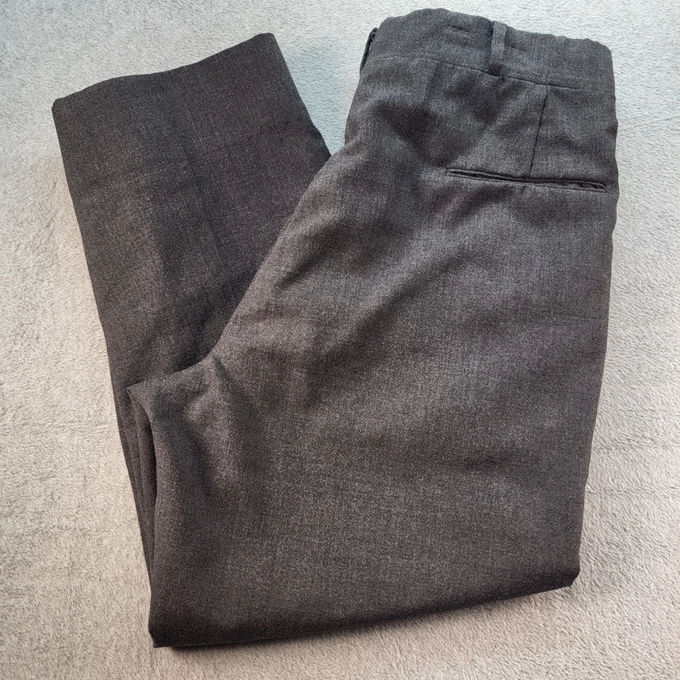 Vintage A Jaymar Slack Calças de Lã Cinza Anos 80 Anos 70 Talon Zíper 36x27 Bainha de 3 Polegadas - Imagem 1 de 4