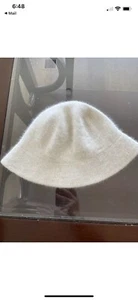 Womens Bucket Hat Womans One Size Solid Beige Wool Blend - Picture 1 of 4