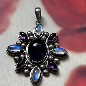 Doug Paulus Sterling Silver .925 Amethyst Moonstone Pendant - Picture 1 of 8
