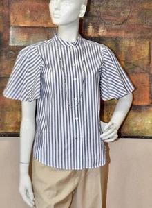 Camicetta top Kate Spade New York Broome Street a righe con maniche svolazzanti XS NUOVA!!! - Foto 1 di 5