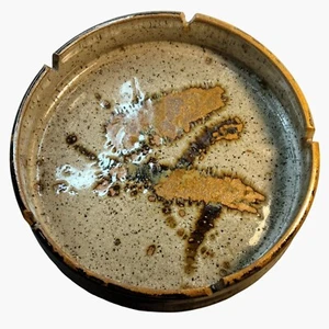 Handcrafted Ceramic Pottery Ashtray Artistic Glaze Large 11 inch - Picture 1 of 6