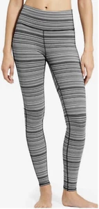 Leggings largos Athleta negro/blanco gris a rayas Chaturanga talla mediana excelente en excelente estado - Imagen 1 de 8