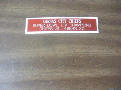 KANSAS CITY CHIEFS (SB 54 CHAMPIONS) NAMEPLATE FOR SIGNED BALL CASE/JERSEY CASE Cover