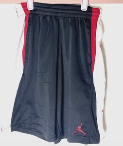 Nike Air Jordan Shorts Dry Fit Athletic Youth Boys Med 10-12) Black W/Red White - Picture 1 of 9