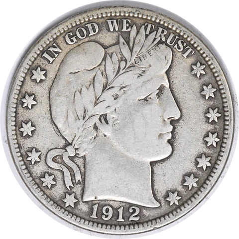 1912-D Barber Silver Half Dollar VF Uncertified #1159 Cover