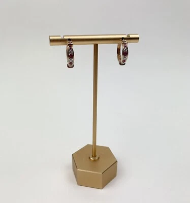 Ruby Hoop Earrings 925 Sterling Silver With Gold Wash Jewelry - Image 1 of 4