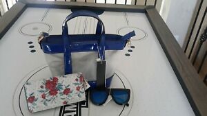 Royal Blue  clear handbag/wallet & blue shades